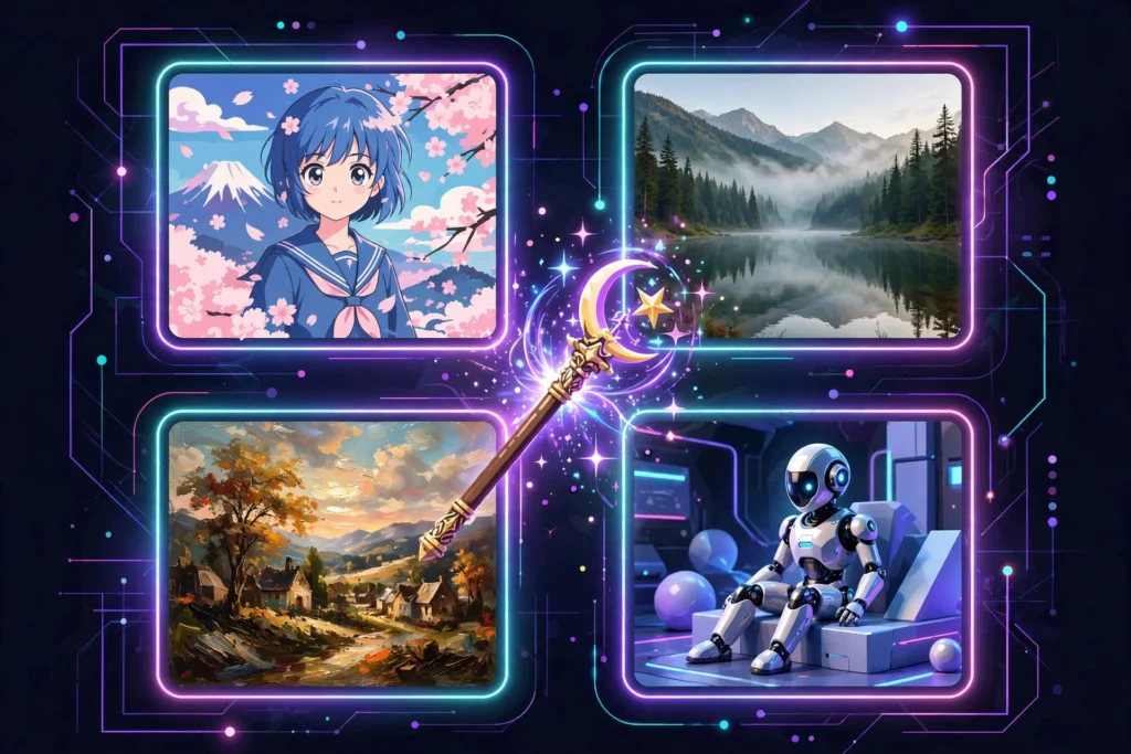 Mage.space illustration — multiple AI image models