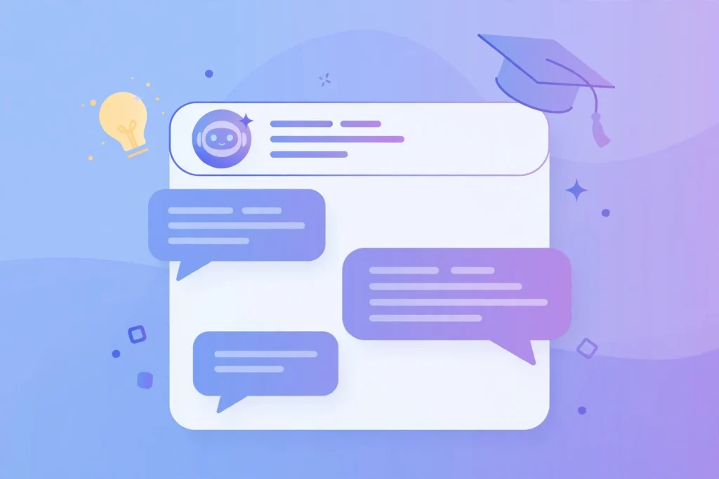 ChatGPT AI chatbot explaining concepts illustration