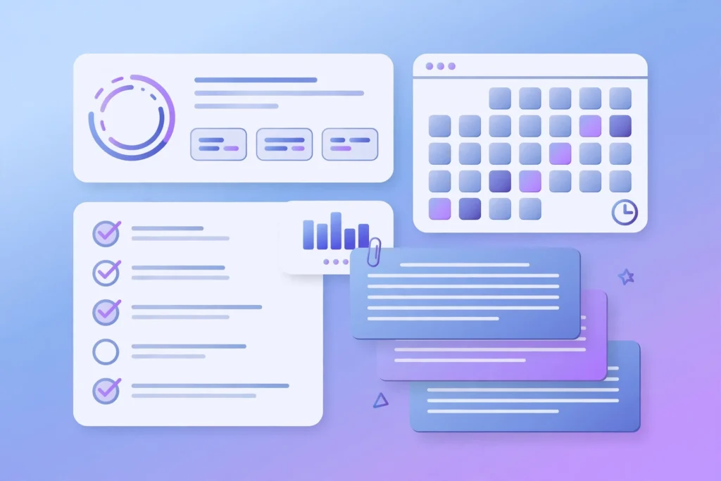 Notion study organizer workspace illustration